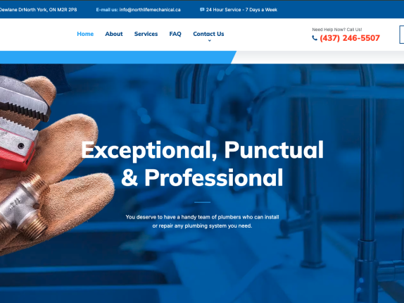 Northlife Mechanical – Plumbing Website & Local SEO (Toronto, ON)